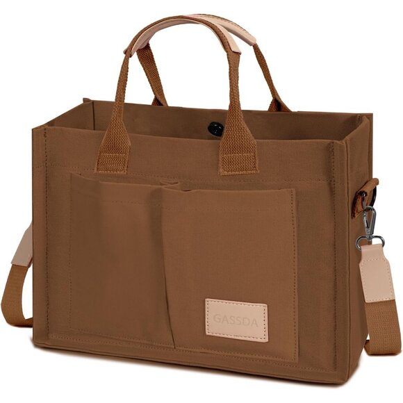 Stylish and Practical Bag Canvas Tote with Pockets and Crossbody Women's Bag - Picture 1 of 6